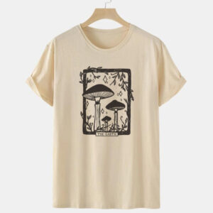 Printed Round Neck Loose Short Sleeves T-shirt